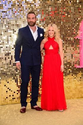 . 29 06 2016. London, United Kingdom. Joshua Sasse and Kylie Minogue attend the Absolutely Fabulous: The Movie - World Film Premier.  xChrisxJosephx xi-Imagesx IIM-13009-0062