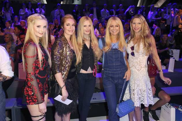 Anna Hiltrop, Elna-Margret Prinzessin zu Bentheim und Steinfurt, Mirja du Mont, Jenny Elvers und Sabine Piller bei der Dimitri Fashion Show auf der Mercedes-Benz Fashion Week Berlin Spring Summer 2017. Berlin, 30.06.2016 Foto:xS.xGabschx xFuturexImage
