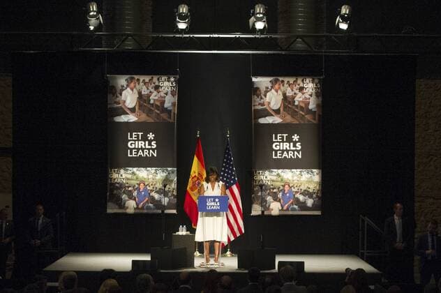 Berühmte Feministinnen, Michelle Obama Michelle Obama bei der Präsentation der Let Girls Learn Initiative im Matadero Kulturzentrum. Madrid, 30.06.2016 Michelle Obama  Foto:xDyDxFotografosx xFuturexImage