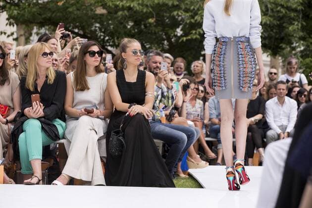 June 30, 2016 - Berlin, Germany - Guests look at a model as she walks the runway at the Marina Hoermanseder show during the Mercedes-Benz Fashion Week Berlin Spring Summer 2017 at Kronprinzenpalais in Berlin, Germany on June 30, 2016. Berlin Germany  - ZUMAn230