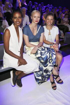 Sara Nuru, Franziska Knuppe und Victoria Swarovski bei der Designer For Tomorrow By Fashion ID Show auf der Mercedes-Benz Fashion Week Berlin Spring Summer 2017. Berlin, 30.06.2016 Foto:xS.xGabschx xFuturexImage