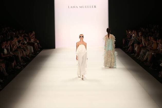 Lana Mueller at the Mercedes-Benz Fashion Week The Mercedes-Benz Fashion Week Berlin. Numerous labels are taking part in the German fashion week for the 2017 spring summer season. The photo shows Models with the collection of Lana Mueller on the catwalk in the Erika Hess Ice Stadium in Berlin-Weding.  SimonexKuhlmey