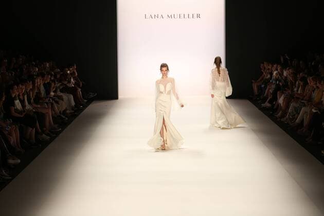 Lana Mueller at the Mercedes-Benz Fashion Week The Mercedes-Benz Fashion Week Berlin. Numerous labels are taking part in the German fashion week for the 2017 spring summer season. The photo shows Models with the collection of Lana Mueller on the catwalk in the Erika Hess Ice Stadium in Berlin-Weding.  SimonexKuhlmey