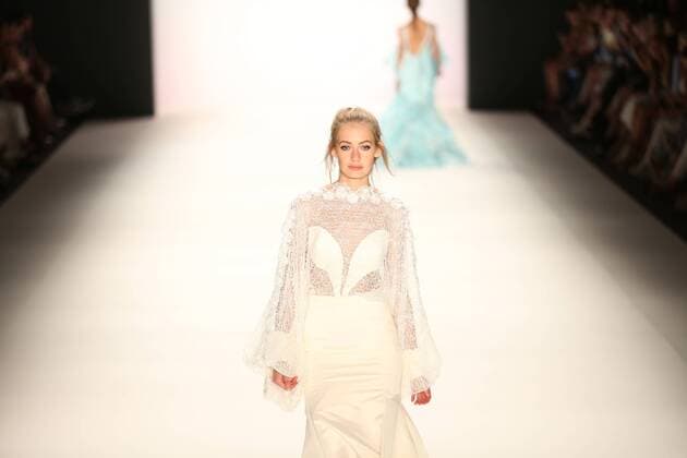 Lana Mueller at the Mercedes-Benz Fashion Week The Mercedes-Benz Fashion Week Berlin. Numerous labels are taking part in the German fashion week for the 2017 spring summer season. The photo shows Models with the collection of Lana Mueller on the catwalk in the Erika Hess Ice Stadium in Berlin-Weding.  SimonexKuhlmey