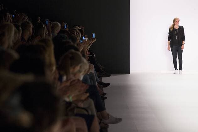 July 1, 2016 - Berlin, Germany - Fashion Designer Irene Luft aknowledges the applause of the guests the runway at the Irene Luft show during the Mercedes-Benz Fashion Week Berlin Spring Summer 2017 at Erika Hess Eisstadion in Berlin, Germany on July 1st, 2016. Berlin Germany  - ZUMAn230