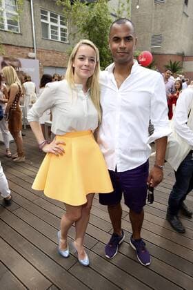 Marina Hoermanseder und Patrice Bouedibela beim Gala Fashion Brunch auf der Mercedes-Benz Fashion Week Berlin Spring Summer 2017. Berlin, 01.07.2016 Foto:xS.xGabschx xFuturexImage