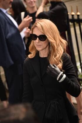Celine Dion leaves the Christian Dior Haute Couture Fall Winter 2016-2017 show as part of Paris Fashion Week in Paris, France. PEOPLE: Fashion Week Modeschau Christian Dior - Fashion Week de Paris - 04 07 2016 LionelUrman 