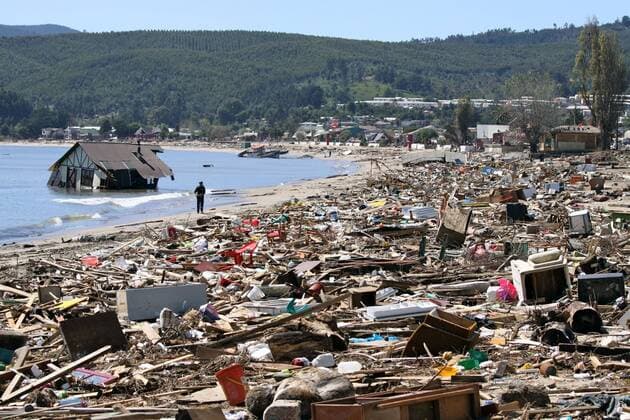 Mar 08, 2010 - Dichato, Concepcion, Chile - The community of Dichato was hit by a tsunami which was caused by an 8.8-magnitude earthquake. - ZUMAf76_