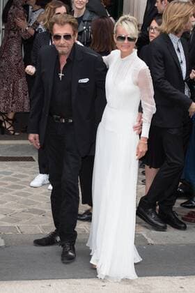 Johnny Hallyday, Laeticia Hallyday - Ankunft zur Modenschau von Dior - Haute Couture Herbst Winter 2016 2017 in Paris - 04 07 2016 