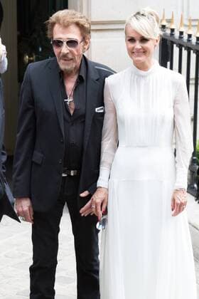 Johnny Hallyday, Laetitia Hallyday - Ankunft zur Modenschau von Dior - Haute Couture Herbst Winter 2016 2017 in Paris - 04 07 2016 