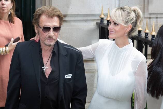 Johnny Hallyday, Laetitia Hallyday - Ankunft zur Modenschau von Dior - Haute Couture Herbst Winter 2016 2017 in Paris - 04 07 2016 