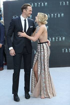 . 05 07 2016. London, United Kingdom. Alexander Skarsgard and Margot Robbie arriving for The Legend of Tarzan premiere in London.  xStephenxLockx xi-Imagesx IIM-13090-0015