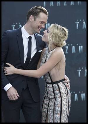 . 05 07 2016. London, United Kingdom. Tarzan and Jane... Alexander Skarsgard and Margot Robbie arriving at The Legend of Tarzan premiere in London.  xStephenxLockx xi-Imagesx IIM-13090-0036