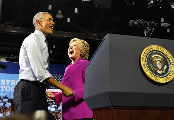 Themen der Woche July 5, 2016 - Charlotte, NC, USA - President Obama returns to Charlotte, N.C., on Tuesday, July 5, 2016, for his first campaign appearance with presumptive Democratic presidential nominee, Hillary Clinton, right, during a rally at the Charlotte Convention Center. Charlotte USA - ZUMAm67_