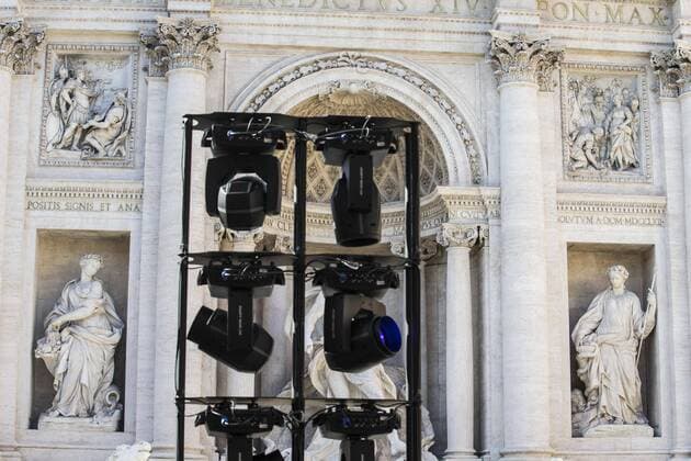 Rome, Trevi Fountain installation fashion show of Fendi  Roma