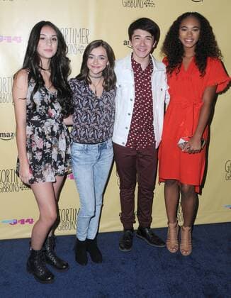 July 8, 2016 - Burbank, CA, United States - 08 July 2016 - Burbank. Coco Grayson, Ashley Boettcher, Sloane Morgan Siegel, Chandler Kinney. Arrivals for the Celebration of Amazon s Gortimer Gibbon s Life On Normal Street Season 2 premiere held at Racer s Edge Indoor Karting. Photo Credit: Burbank United States - ZUMAa123