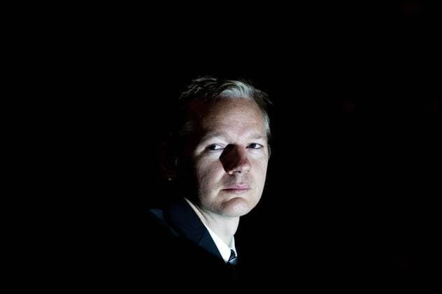 Oct. 23, 2010 - London - Julian Assange founder of Wikileaks at a press conference in London last year 2010..Assange who faces extradition to Sweden after being accused of rape. - ZUMAp103
