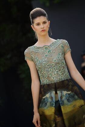 July 9, 2016 - Rome, Italy - Model on the catwalk for the Duch fashion designer ADDY VAN DEN KROMMENACKER at AltaRoma Fashion Week in Rome. Rome Italy - ZUMAi15_