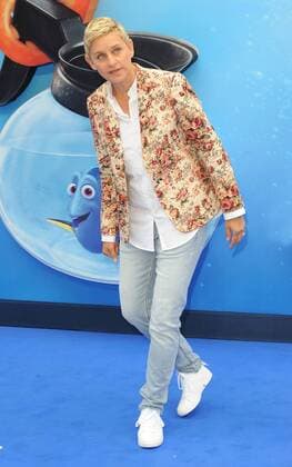 American TV personality Ellen Degeneres attending the UK Gala Screening of Finding Dory , at London s Odeon Leicester Square. July 10th 2016  PTYx162212