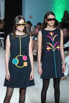 Models present creations by Pierre Cardin during a fashion show in Bonnieux, southern France, July 9, 2016. ) FRANCE-FASHION-PIERRE CARDIN LixGenxing 