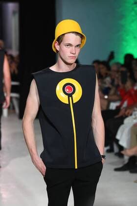 A model presents a creation by Pierre Cardin during a fashion show in Bonnieux, southern France, July 9, 2016. ) FRANCE-FASHION-PIERRE CARDIN LixGenxing 