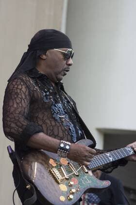 July 10, 2016 - Chicago, IL, USA - Thousands gathered in Grant Park, Chicago on Sunday, July 10th, to see the final concert of the popular Taste of Chicago Festival. Sheila E got the crowd moving to her beat. She later joined the Isley Brothers during their performance. The audience was literally dancing in the aisles as some of the oldies were played. Pictured: Ernie Isley Chicago USA - ZUMAh86_