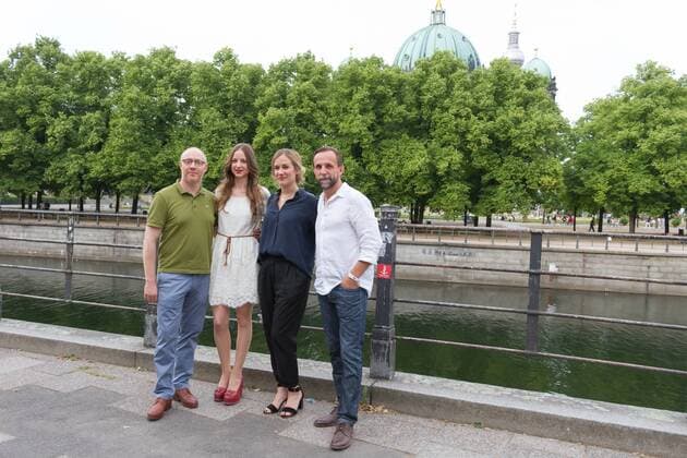 Simon Schwarz, Sandra von Ruffin, Annina Hellenthal und Gotthard Lange - Premiere Der Traum von Olympia - Die Nazi-Spiele von 1936 im Zeughaus in Berlin am 11.07.2016. Premiere Der Traum von Olympia - Die Nazi-Spiele von 1936