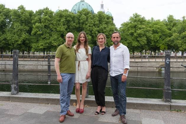 Simon Schwarz, Sandra von Ruffin, Annina Hellenthal und Gotthard Lange - Premiere Der Traum von Olympia - Die Nazi-Spiele von 1936 im Zeughaus in Berlin am 11.07.2016. Premiere Der Traum von Olympia - Die Nazi-Spiele von 1936