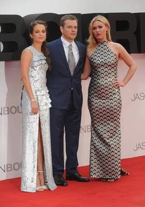July 11, 2016 - England, United Kingdom - Alicia Vikander, Matt Damon and Julia Stiles attend the European Premiere of Jason Bourne at Odeon Leciester Square. United Kingdom - ZUMAs147