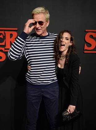 Cast members Matthew Modine and Wynona Ryder attend Netflix s supernatural mystery thriller Stranger Things at Mack Sennett Studios in Los Angeles on July 11, 2016. Storyline: A strange town where everyone knows everyone Is subject to a peculiar incident. The town then undergoes a state of panic, before the government becomes involved.  LAP2016071111 JIMxRUYMEN