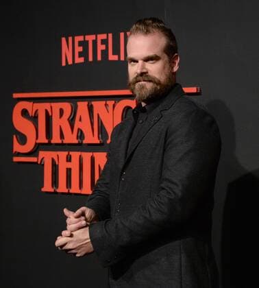 Cast member David Harbour attends Netflix s supernatural mystery thriller Stranger Things at Mack Sennett Studios in Los Angeles on July 11, 2016. Storyline: A strange town where everyone knows everyone Is subject to a peculiar incident. The town then undergoes a state of panic, before the government becomes involved.  LAP2016071125 JIMxRUYMEN