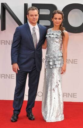 Jason Bourne UK Premiere London, UK. Matt Damon & Alicia Vikander at UK Premiere of Jason Bourne at the Odeon, Leicester Square, London on July 11th 2016. LMK392-60363-120716 