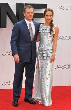 Jason Bourne UK Premiere London, UK. Matt Damon & Alicia Vikander at UK Premiere of Jason Bourne at the Odeon, Leicester Square, London on July 11th 2016. LMK392-60363-120716 
