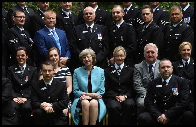 . 14 07 2016. London, United Kingdom. Prime Minister- Police Bravery Awards. The Prime Minister Theresa May host a reception for the Police Bravery Award in the garden of No10 Downing Street.  xAndrewxParsonsx xi-Imagesx IIM-13174-0014