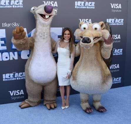 Cast member Jennifer Lopez, the voice of Shira in the animated motion picture sci-fi comedy Ice Age: Collision Course premiere at the Zanuck Theater on the 20th Century Fox Studios lot in Los Angeles on July 16, 2016. Storyline: Scrat s epic pursuit of his elusive acorn catapults him outside of Earth, where he accidentally sets off a series of cosmic events that transform and threaten the planet.  LAP2016071601 JIMxRUYMEN