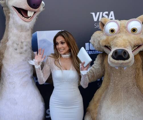 Cast member Jennifer Lopez, the voice of Shira in the animated motion picture sci-fi comedy Ice Age: Collision Course premiere at the Zanuck Theater on the 20th Century Fox Studios lot in Los Angeles on July 16, 2016. Storyline: Scrat s epic pursuit of his elusive acorn catapults him outside of Earth, where he accidentally sets off a series of cosmic events that transform and threaten the planet.  LAP2016071605 JIMxRUYMEN