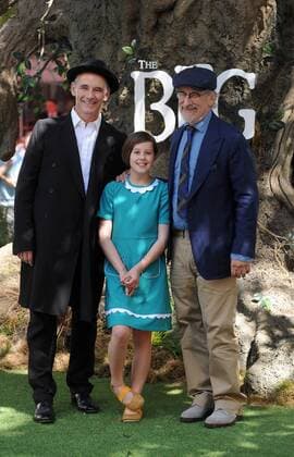 July 17, 2016 - England, United Kingdom - Mark Rylance, Ruby Barnhill and Steven Spielberg attend the UK Premiere of The BFG at Odeon Leciester Square. United Kingdom - ZUMAs147
