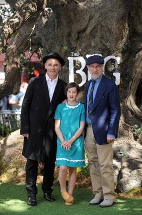 July 17, 2016 - England, United Kingdom - Mark Rylance, Ruby Barnhill and Steven Spielberg attend the UK Premiere of The BFG at Odeon Leciester Square. United Kingdom - ZUMAs147