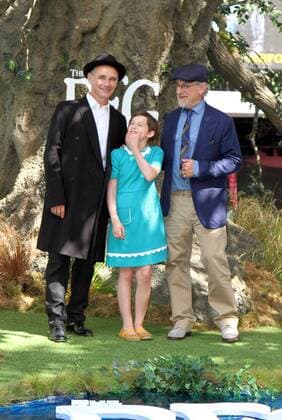 American actor Steven Speilberg, actress Ruby Barnhill and actor Mark Rylance attending the Big Friendly Giant UK film premiere in London. JULY 17th 2016  MESx162330
