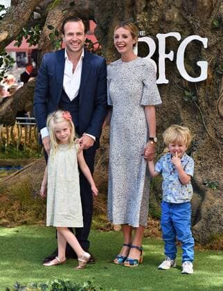 The BFG UK Premiere London, UK. Rafe Spall and Elize du Toit, Lena and Rex at The BFG Premiere held at Leicester Square Gardens, Leicester Square, London on Sunday 17 July 2016. LMK392 -60374-180716 