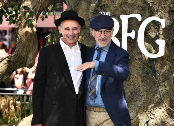 The BFG UK Premiere London, UK. Mark Rylance and Stephen Spielberg at The BFG Premiere held at Leicester Square Gardens, Leicester Square, London on Sunday 17 July 2016. LMK392 -60374-180716 