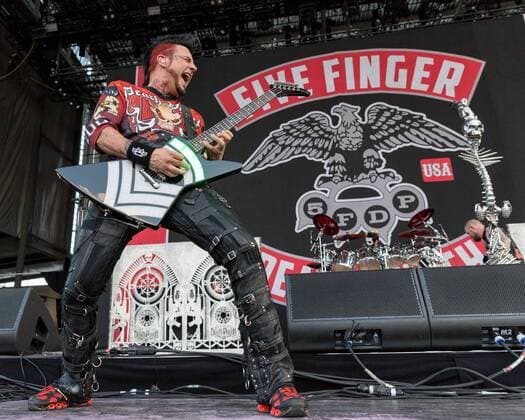 July 17, 2016 - Chicago, Illinois, U.S - Guitarist JASON HOOK of Five Finger Death Punch performs live at Toyota Park during Chicago Open Air Music Festival in Chicago, Illinois Chicago U.S. - ZUMAs135