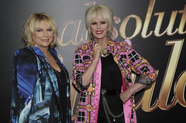 Jennifer Saunders and Joanna Lumley arrive on the red carpet at the Absolutely Fabulous: The Movie New York premiere at SVA Theater on July 18, 2016 in New York City.  NYP20160718103 JOHNxANGELILLO