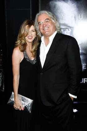 Director Producer Paul Greengrass (R) and his wife Joanna Kaye attend the premiere of the motion picture thriller Jason Bourne at Caesars Palace in Las Vegas, Nevada on July 18, 2016. Storyline: Jason Bourne, now remembering who he truly is, tries to uncover hidden truths about his past.  LAP2016071831 JAMESxATOA