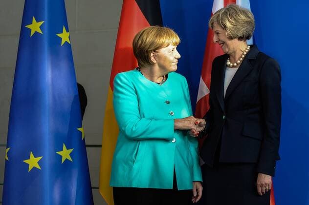 Angela Merkel empfängt Theresa May in Berlin (160720) -- BERLIN, July 20, 2016 -- German Chancellor Angela Merkel(L) and British Prime Minister Theresa May attend a press conference after their meeting at the Chancellery in Berlin, Germany, on July 20, 2016. Britain will maintain close economic relations with Germany despite its intention to exit the European Union (EU), Britain s new Prime Minister Theresa May said Wednesday during her visit to Germany. ) GERMANY-BERLIN-CHANCELLOR-BRITAIN-PM-MEETING GuoxYang 