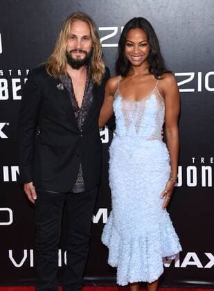 July 20, 2016 - San Diego, California, U.S. - Zoe Saldana & Marco Perego arrives for the premiere of the film Star Trek Beyond at the Embarcadero Marina Park. San Diego U.S. - ZUMAo05_