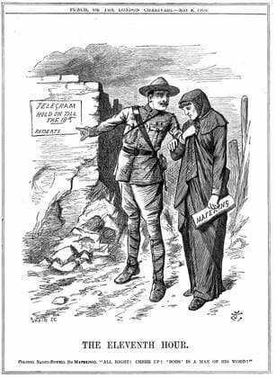 Robert Stephenson Smyth Baden-Powell (1857-1941) British soldier, founded Boy Scouts (1908), Girl Guides (1910) and Wolf Cubs (1916). In 2nd Boer War he won fame as the defender of Mafeking. Desperate times before relief of Mafeking by Lord Roberts, 19 May 1900. WHA  !ACHTUNG AUFNAHMEDATUM GESCHÄTZT! Copyright: WHA UnitedArchives0390001837