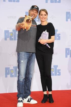 Deutschlandpremiere PETS Mario Barth, Martina Hill Ankunft Deutschlandpremiere des Aimationsfilmes PETS im Cinestar Sony Center in Berlin am 20.07.2016