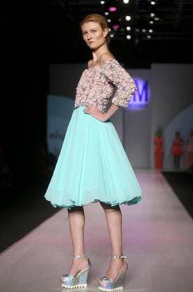 Models wear a creation by Mexican designer Adriana Solis during the Fashion Week IM Intermoda in city of Guadalajara, Mexico, 21 July 2016. INTERMODA IN MEXICO !ACHTUNG: NUR REDAKTIONELLE NUTZUNG!  MEX01 20160722-636047607027728496