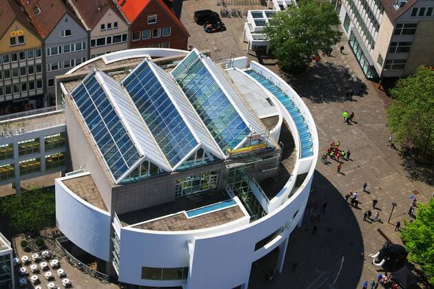 Architektur von Richard Meier Ulm, Stadthaus, Marktplatz, Münsterplatz, Stadthalle, Baden-Württemberg  1077105430